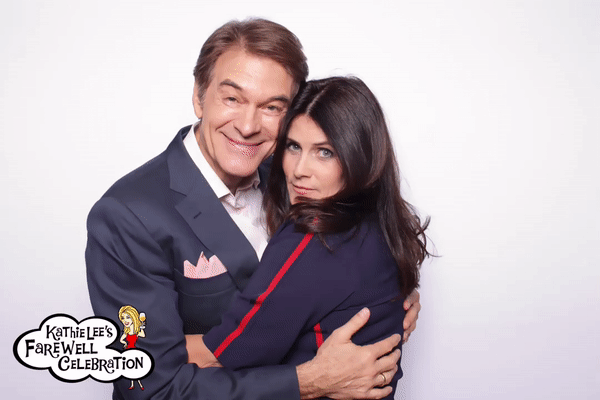 Kathie Lee Gifford Farewell Celebration Dr Oz and wife Lisa Oz have some fun in the photo booth at Kathie Lee Gifford's Farewell Celebration at Today