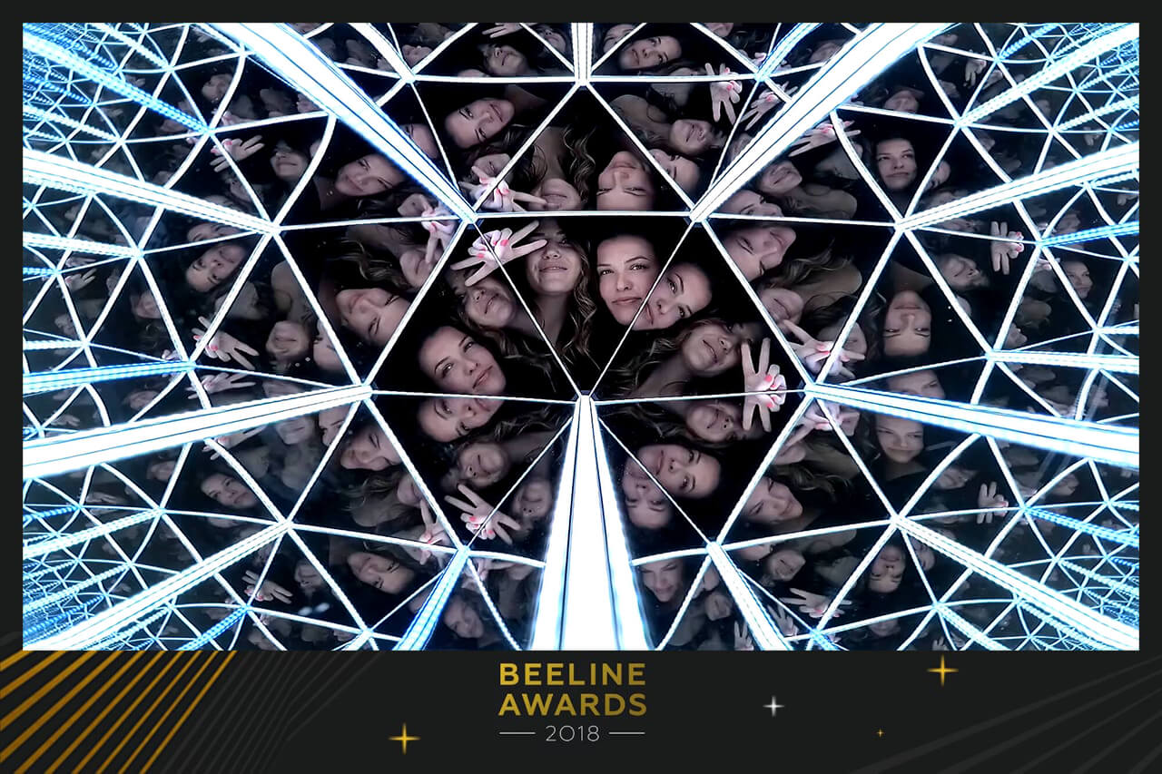 Beeline Awards Prism Photo Booth Kaleidoscope Photo Booth Image w/ Custom Branding
