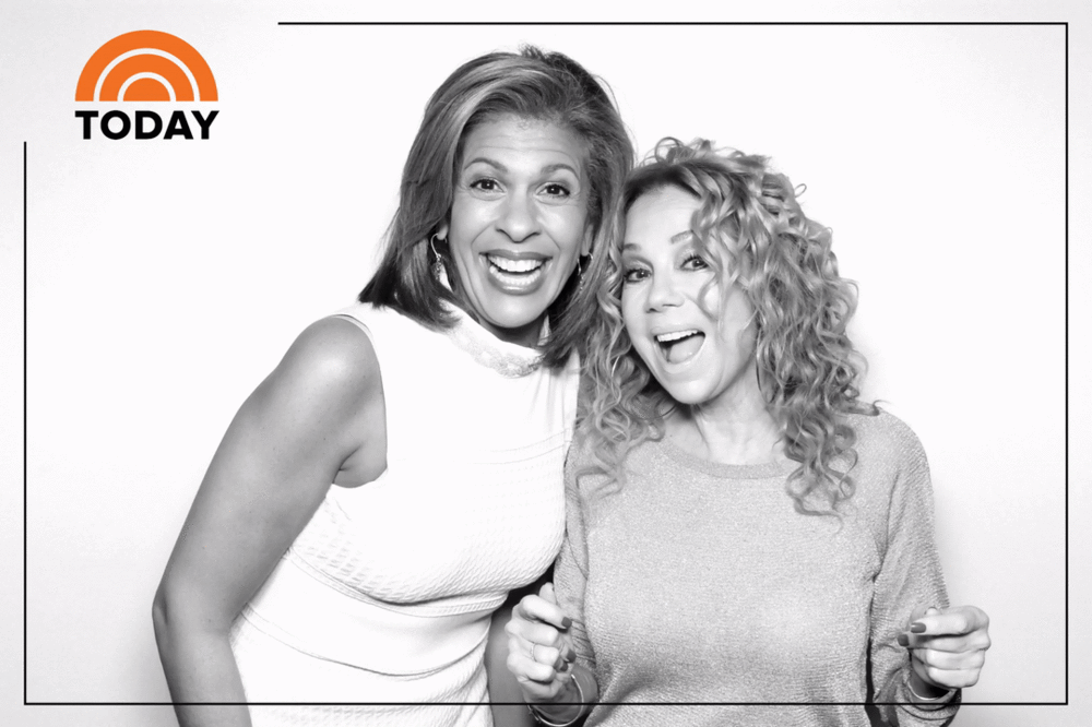 Today Show Glam Booth Kathie Lee and Hoda in a black and white animated GIF today show photo activation