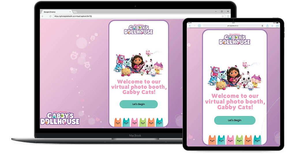online photo booth on laptop and tableet